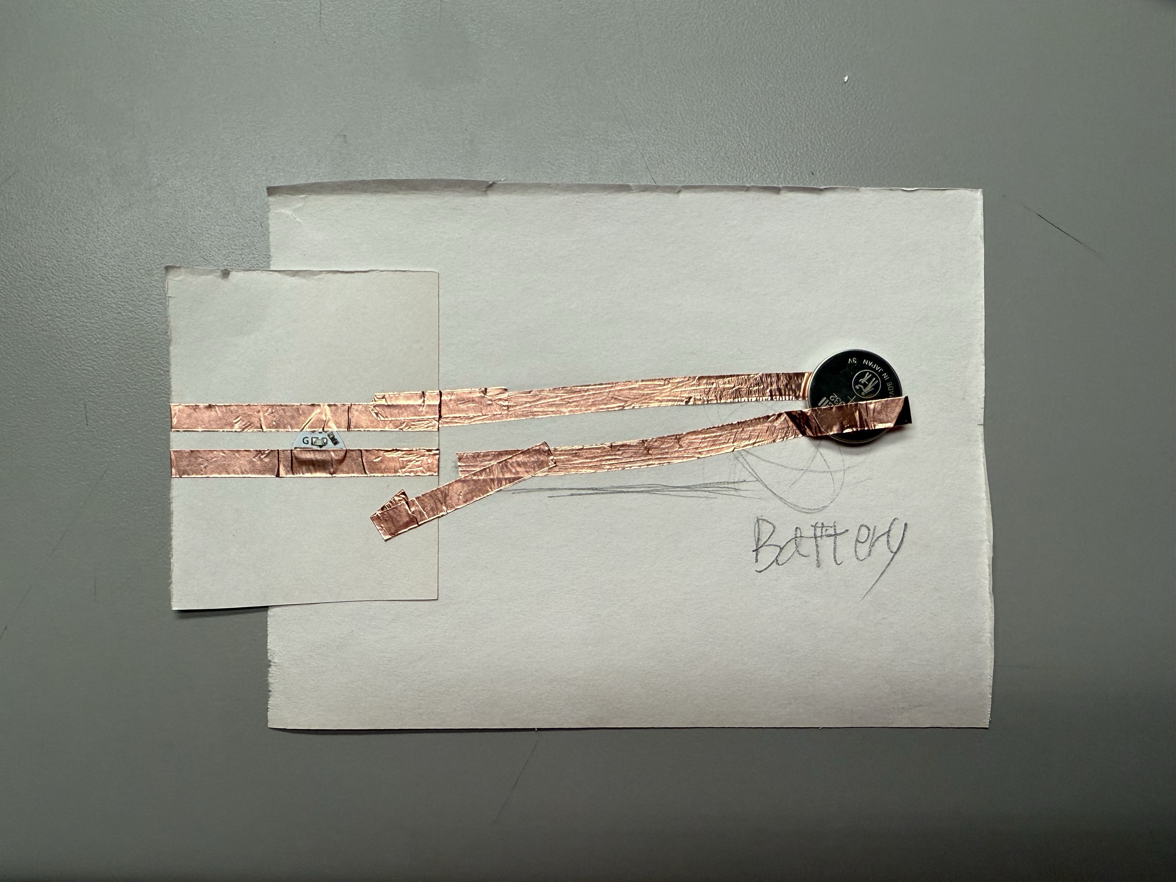 Simple circuit with copper tape and LED sticker