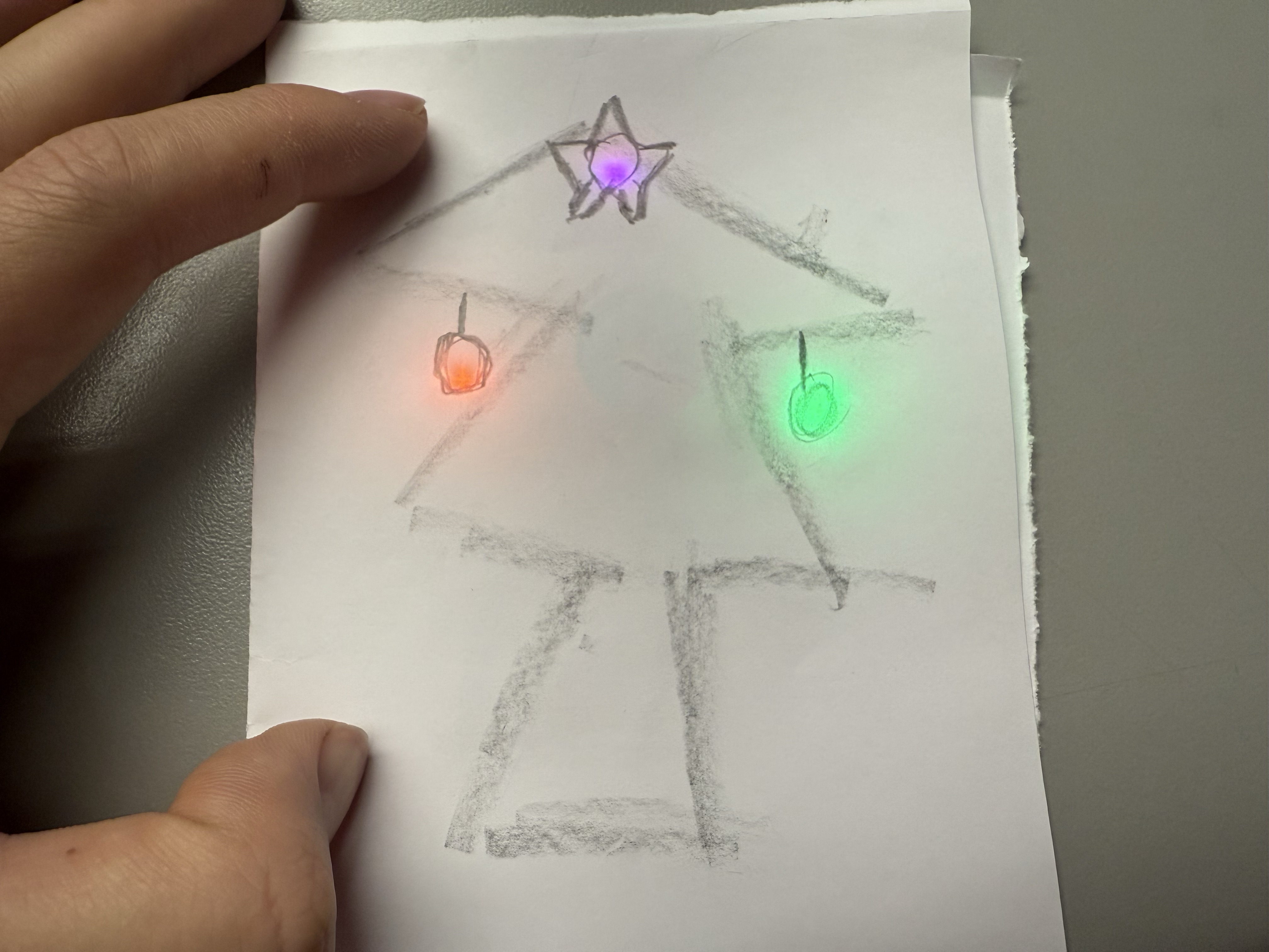 Christmas tree design with copper tape