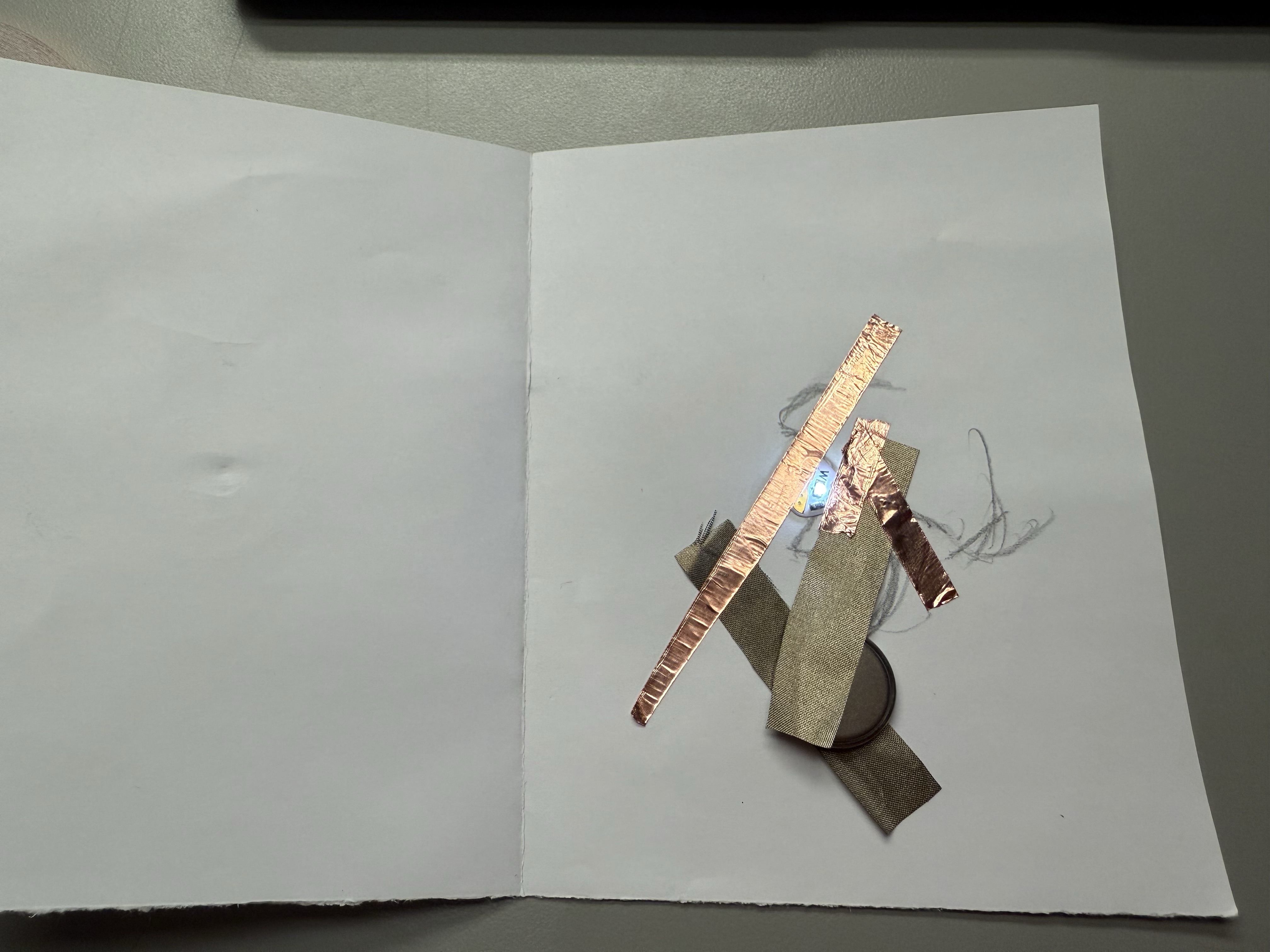 Exploring the use of LED stickers and copper tape+Conductive fabric.