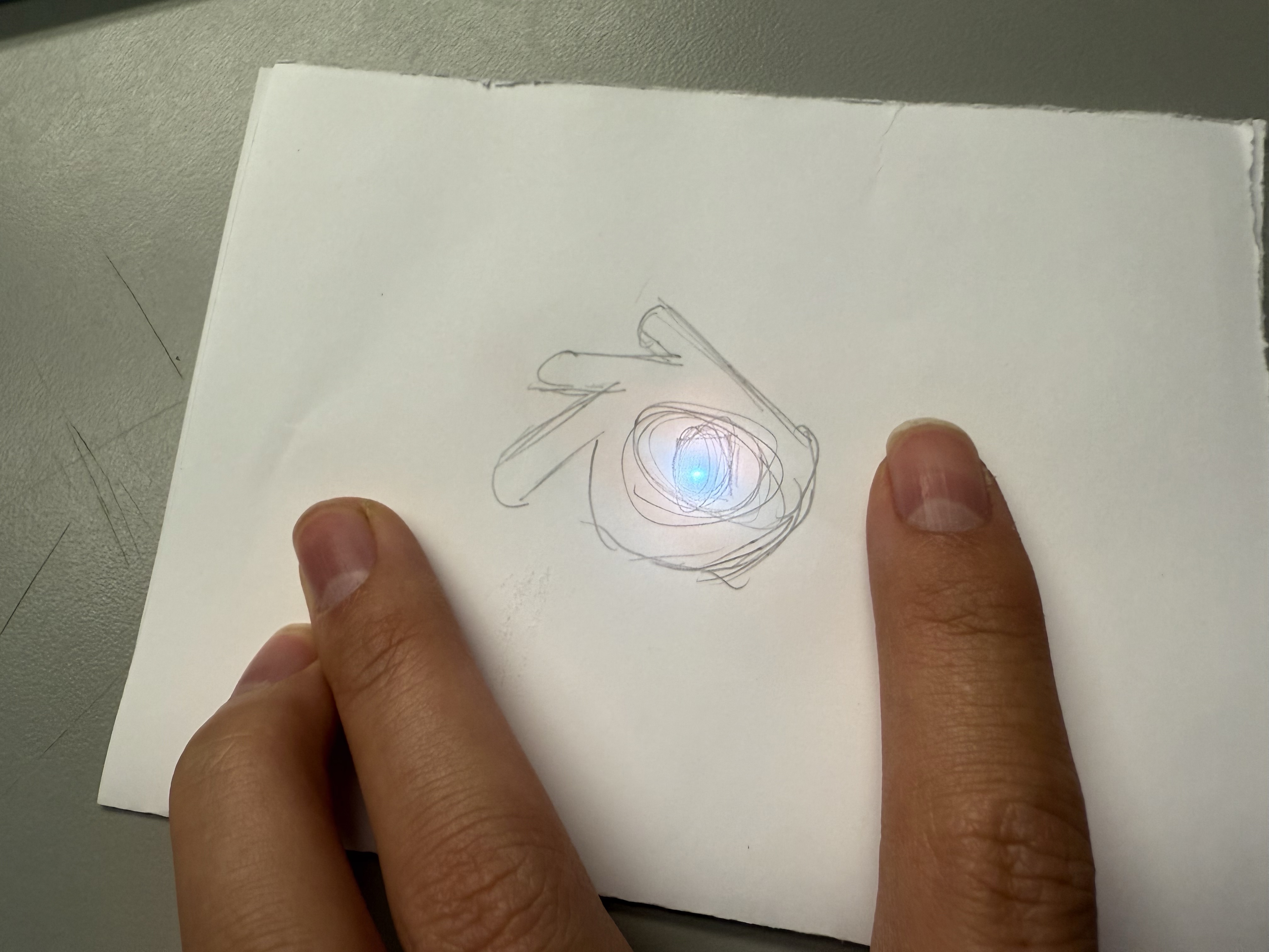 Blender icon with copper tape and blue LED