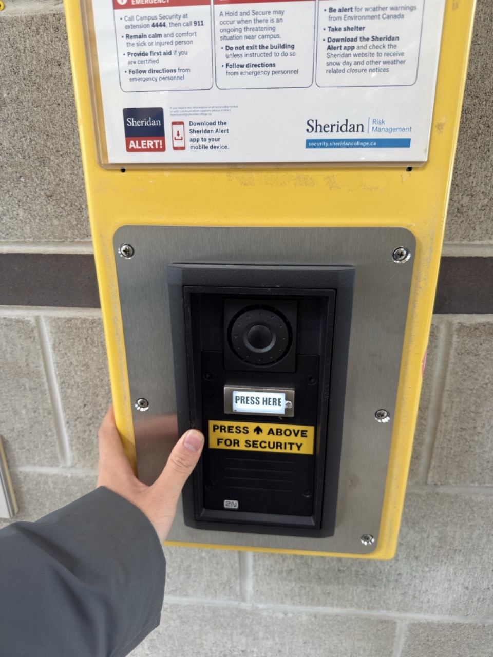 Press a button to call security