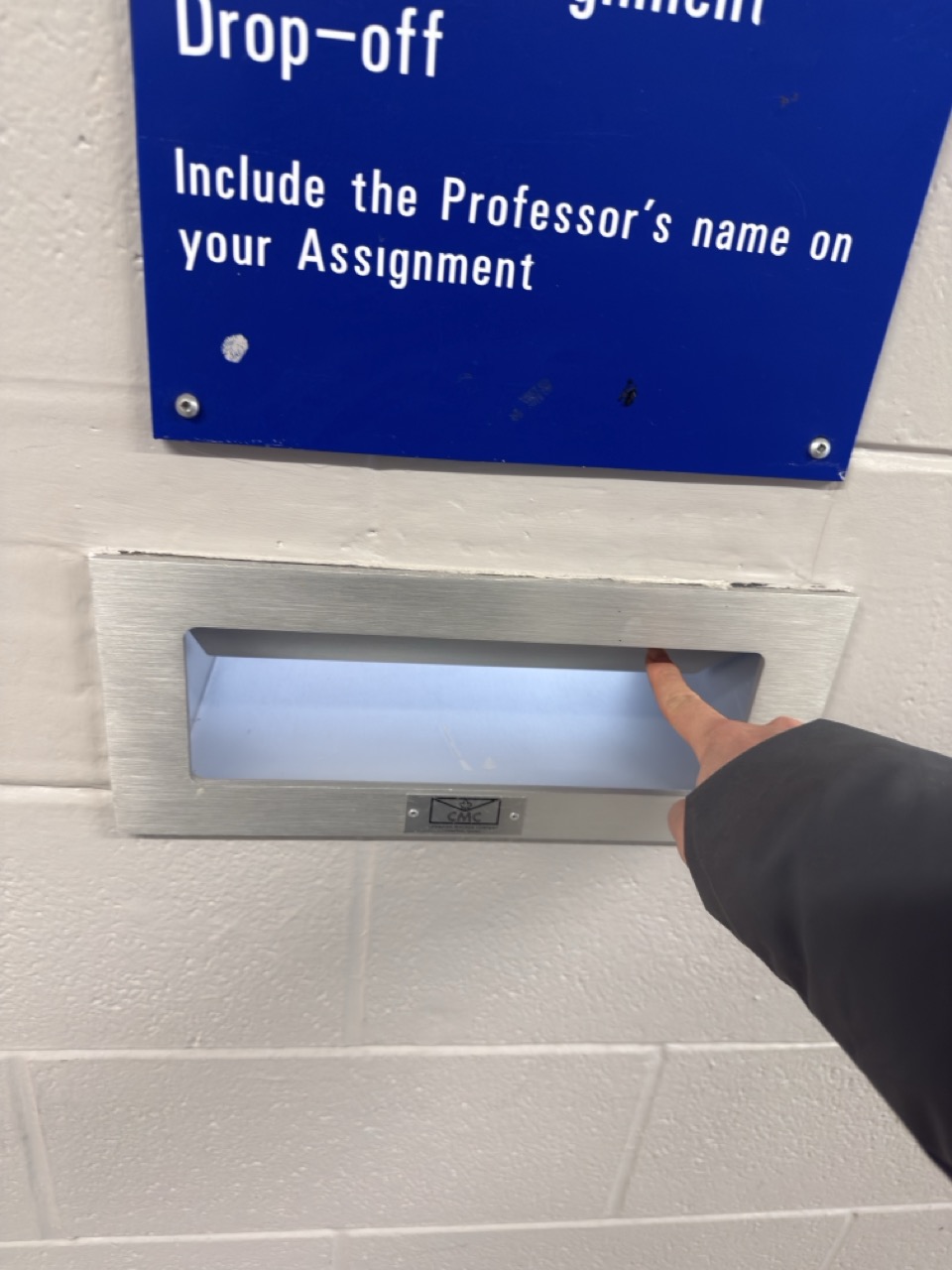 Illustration of a mail drop off.