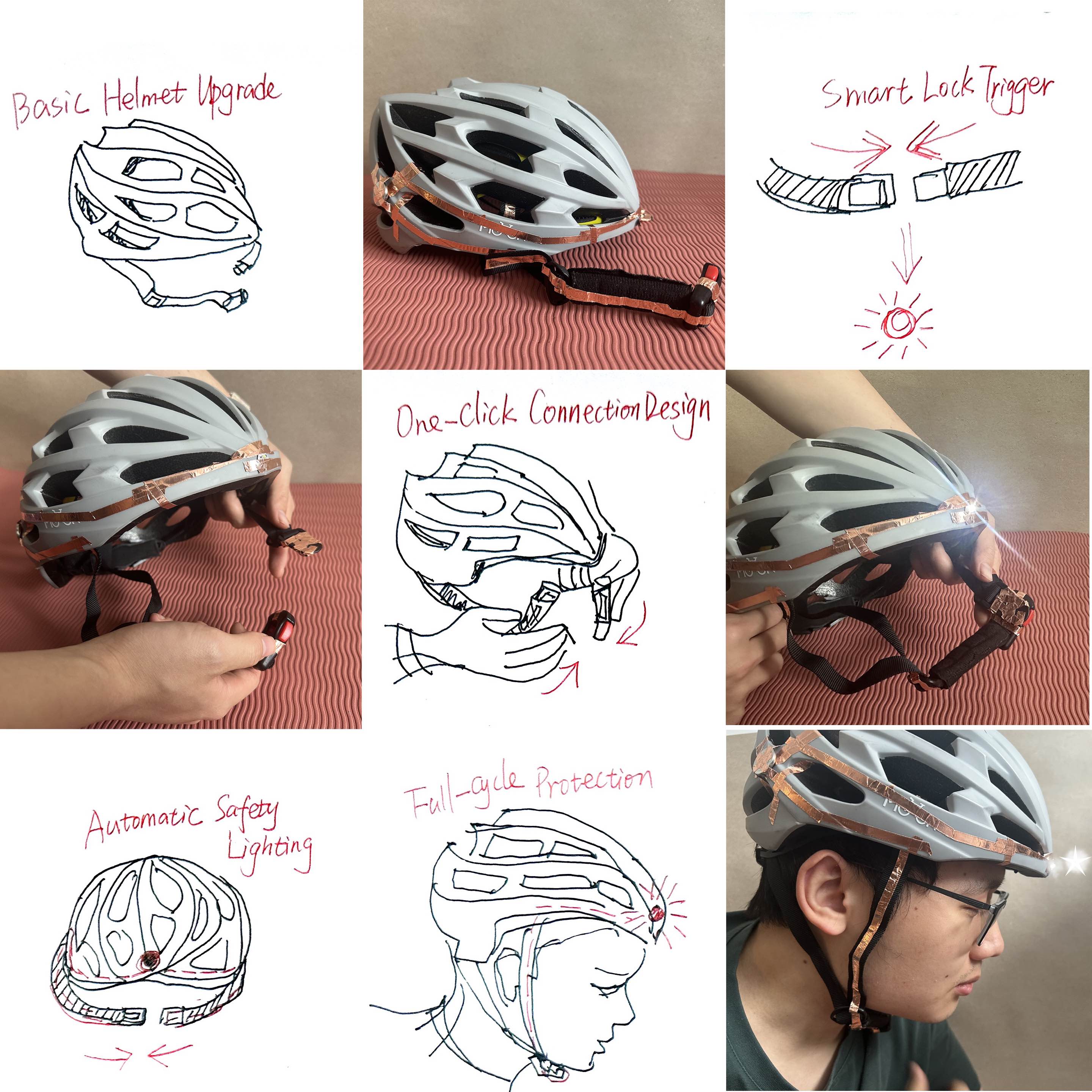 Smart cycling helmet with automatic lighting system