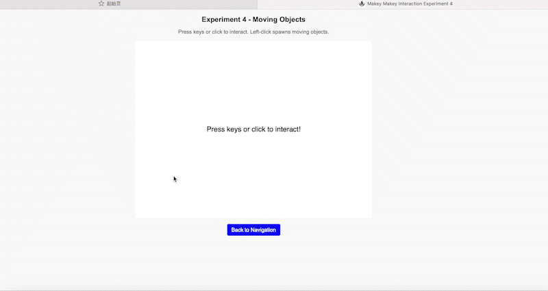 A shape that grows and moves randomly based on user input.