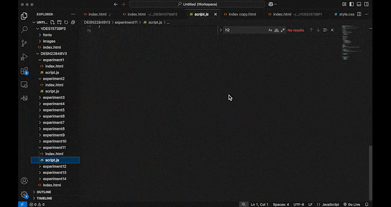 Code breakdown of a p5.js interactive experiment.