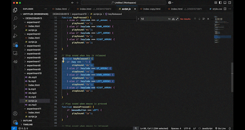 Debugging process of a JavaScript-based interaction.