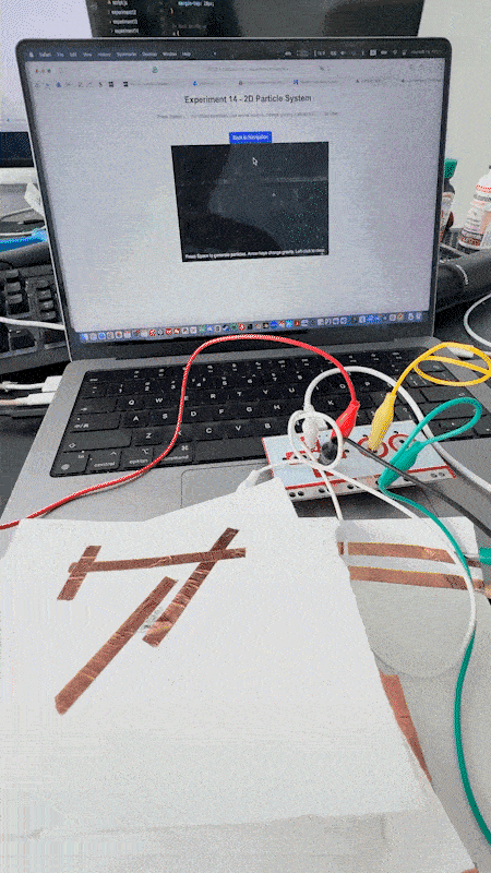 A shape that grows and moves randomly based on user input.