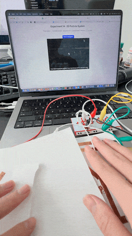 An experiment where different sensors trigger unique visual responses.