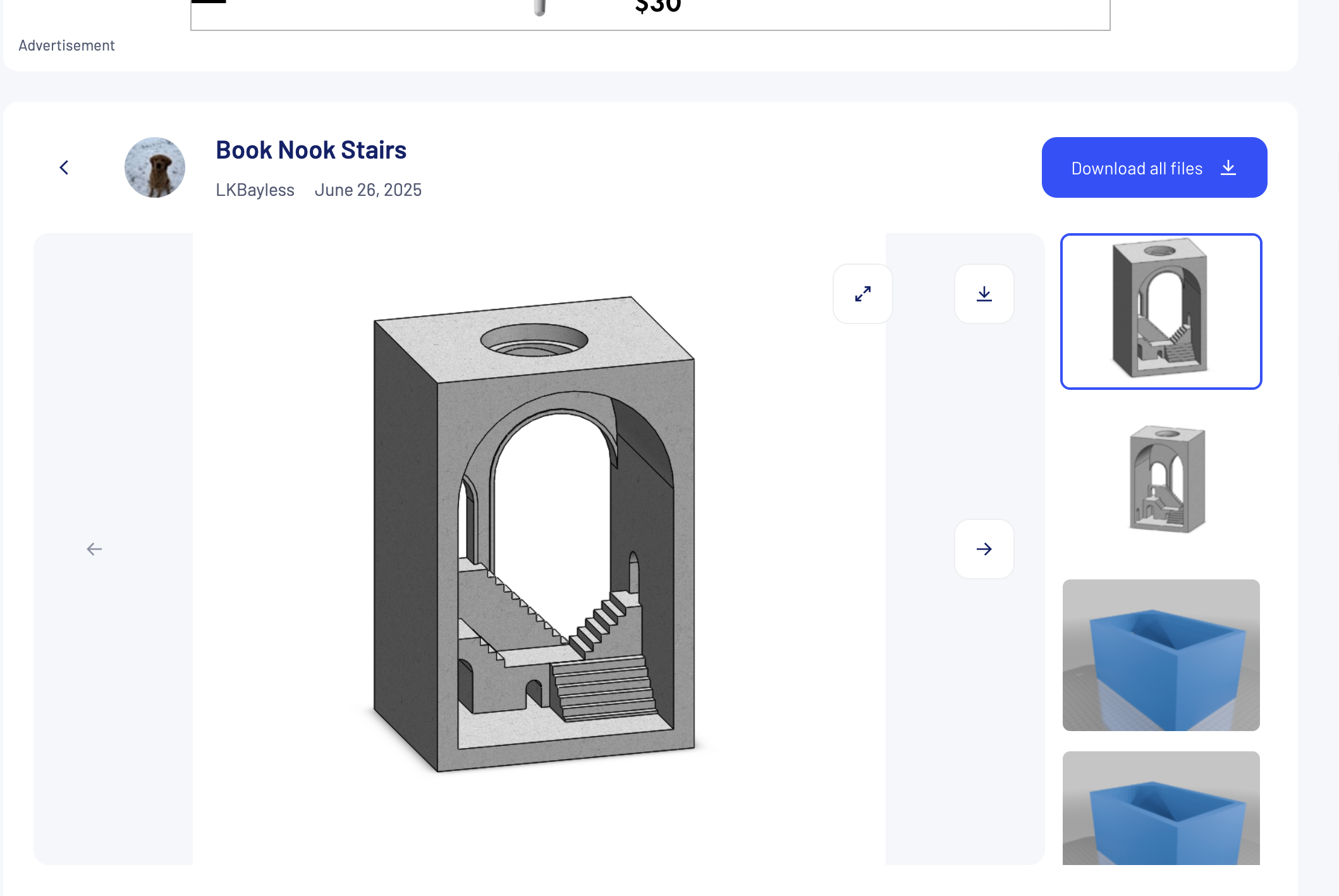 Reference 3D model from Thingiverse