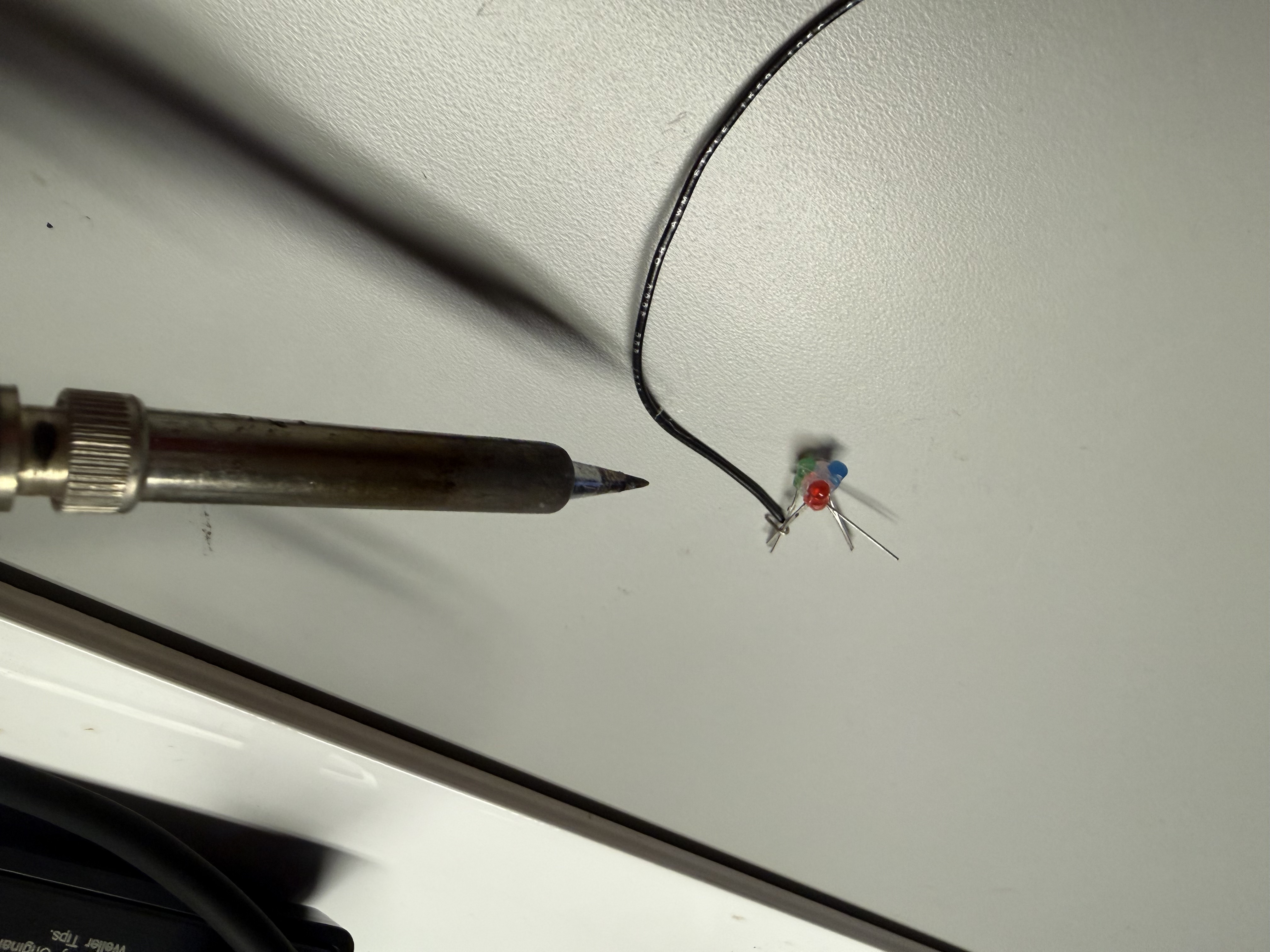 Soldering longer wires to LED