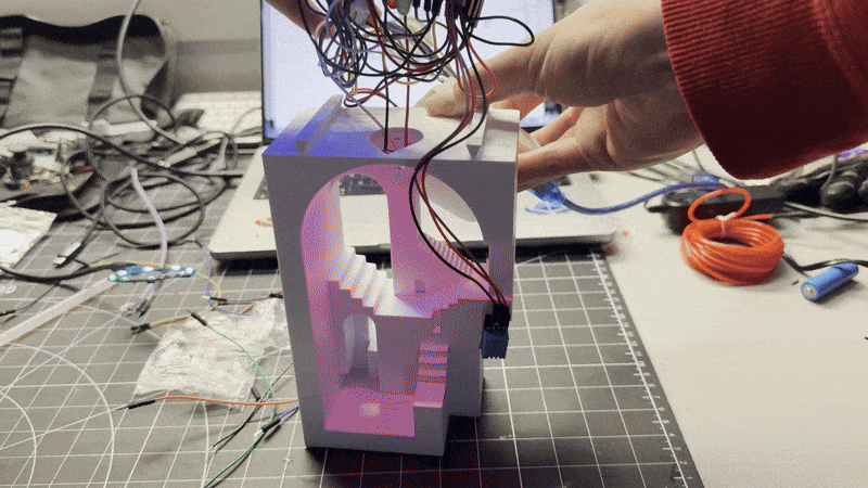 Adjusting LED ring position for light gradient